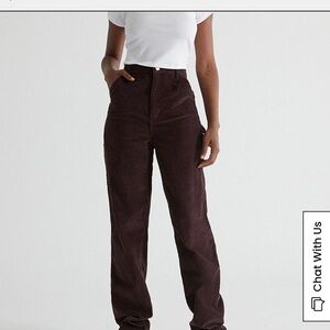 PacSun High-Rise Straight Leg Corduroy Jeans in Dark Brown